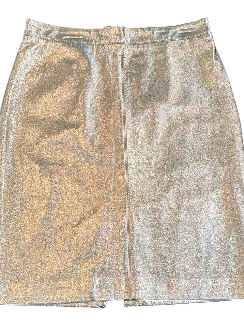Hugo Buscati Metallic Silver Pencil Skirt